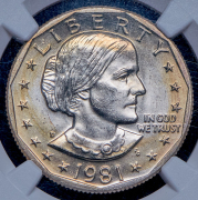 1 доллар 1981 "Сьюзен Энтони" (США) (в слабе) D