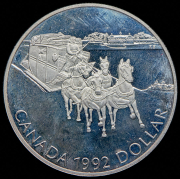 1 доллар 1992 "175 лет Кингстонскому дилижансу" (Канада)