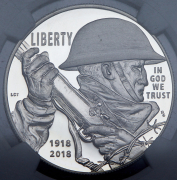 1 доллар "Столетие Первой мировой войны" 2018 (США) (в слабе) P