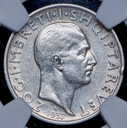 1 франг ар 1937 (Албания) (в слабе) R