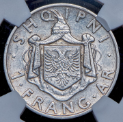 1 франг ар 1937 (Албания) (в слабе) R