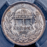 1 крона 1915 (Венгрия) (в слабе) KB