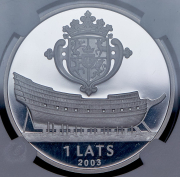 1 лат 2003 "Время и ценности - Курляндия" (Латвия) (в слабе)