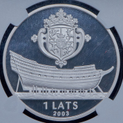 1 лат 2003 "Время и ценности - Курляндия" (Латвия) (в слабе)