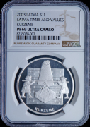 1 лат 2003 "Время и ценности - Курляндия" (Латвия) (в слабе)