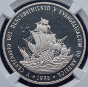 1 песо 1988 "500 лет открытию и евангелизации Америки" (Доминиканская республика) (в слабе)
