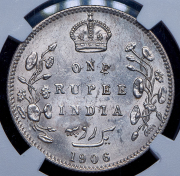 1 рупия 1906 (Индия) (в слабе) B