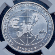 10 евро 2002 "Введение евро" (Германия) (в слабе) F