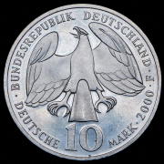 10 марок 2000 "250 лет со дня смерти Иоганна Себастьяна Баха" (Германия) F