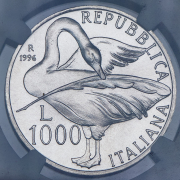 1000 лир 1996 "100 лет со дня рождения Эудженио Монтале" (Италия) (в слабе) R