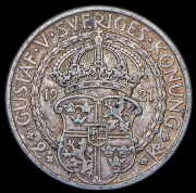 2 кроны 1921 "400 лет Войне за независимость" (Швеция)