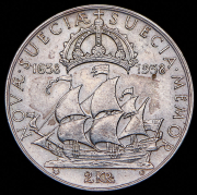 2 кроны 1938 "300 лет поселению Делавэр" (Швеция)