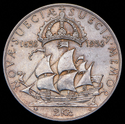 2 кроны 1938 "300 лет поселению Делавэр" (Швеция)