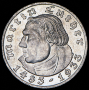2 марки 1933 "450 лет со дня рождения Мартина Лютера" (Германия) G