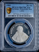 20 марок 1983 "500 лет со дня рождения Мартина Лютера" (ГДР) (в слабе)