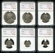 Комплект из 6 сер. монет 1935 "Договор Вайтанги" (Новая Зеландия) (в слабах)