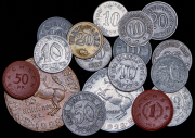 Набор из 17 монет и жетонов 1917-1923 (Германия)