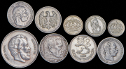 Набор из 9 сер. монет 1895-1969 (страны Европы)