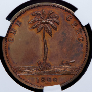 1 цент 1866. Пробная (Либерия) (в слабе)