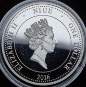 1 доллар 2016 "Год обезьяны" (Ниуэ)