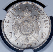 1 франк 1868 (Франция) (в слабе) BB