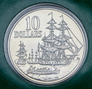 10 долларов 1988 "200 лет высадке Артура Филлипа" (Австралия) (в п/у) 
