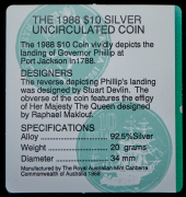 10 долларов 1988 "200 лет высадке Артура Филлипа" (Австралия) (в п/у)