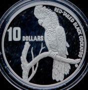 10 долларов 1997 "Черный краснохвостый какаду" (Австралия)