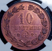 10 сантимов 1883 (Мадагаскар) (в слабе)