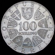 100 шиллингов 1974 "XII зимние Олимпийские Игры в Инсбруке" (Австрия)