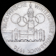 100 шиллингов 1975 "XII зимние Олимпийские Игры в Инсбруке" (Австрия)