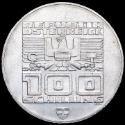 100 шиллингов 1975 "XII зимние Олимпийские Игры в Инсбруке" (Австрия)