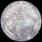 100 шиллингов 1975 "XII зимние Олимпийские Игры в Инсбруке. Лыжник" (Австрия)