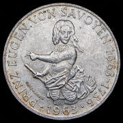 25 шиллингов 1963 "300 лет со дня рождения Евгения Савойского" (Австрия)
