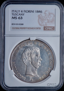 4 флорина 1846 (Тоскана) (в слабе)