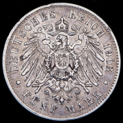 5 марок 1903 (Саксония) Е