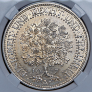 5 марок 1927 "Дуб" (Германия) (в слабе) А