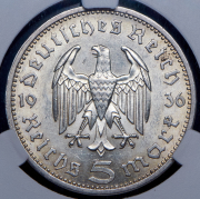 5 марок 1936 (Германия) (в слабе) А