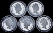 Набор из 5 памятных сер. монет 50 центов 1989 (Австралия)