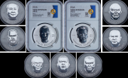 Набор из 9 сер. монет 5000 франков "Выдающиеся личности" (Чад)