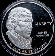 1 доллар 1993 "Билль о правах  Джеймс Мэдисон" (США)