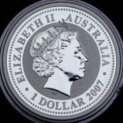 1 доллар 2007 "Год тигра" (Австралия)