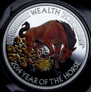 1 доллар 2014 "Год лошади. Wealth" (Тувалу)