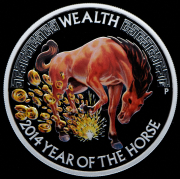 1 доллар 2014 "Год лошади  Wealth" (Тувалу)