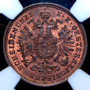 1 крейцер 1891 (Австрия) (в слабе)