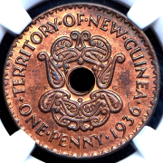 1 пенни 1936 (Новая Гвинея) (в слабе)