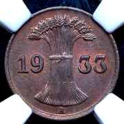 1 пфенниг 1933 (Германия) (в слабе)