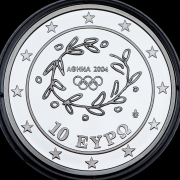 10 евро 2004 "XXVIII летние Олимпийские Игры, Афины 2004 - Метание копья" (Греция) 