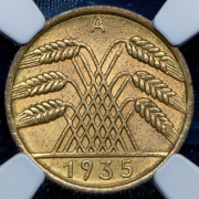 10 пфеннигов 1935 (Германия) (в слабе) А