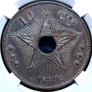 10 сантимов 1889 (Свободное государство Конго) (в слабе)